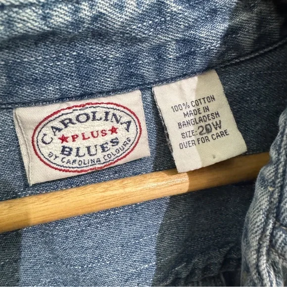 Authentic Vintage Carolina Blues Denim Shirt Button Down | Size 20W - Picture 7 of 7
